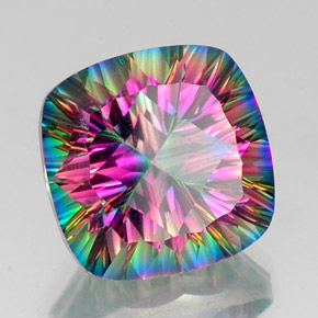 Quarzo mistico Arcobaleno superiore naturale da 17.02 ct, Taglio a cuscino, VS