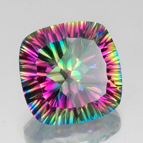 Quarzo mistico Arcobaleno superiore naturale da 14.80 ct, Taglio a cuscino, VS