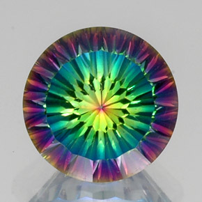 Quarzo mistico naturale multicolore da 10,84 ct, taglio rotondo, VVS-VS