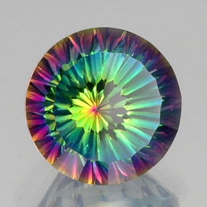 Quarzo mistico naturale multicolore da 10,84 ct, taglio rotondo, VVS-VS