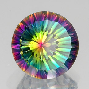 Quarzo mistico Arcobaleno superiore naturale da 9.54 ct, Taglio rotondo, VVS-VS