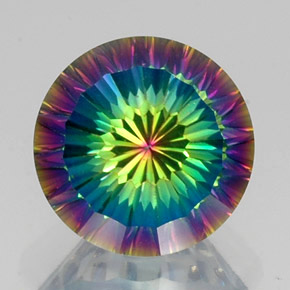 Quarzo mistico naturale multicolore da 10,52 ct, taglio rotondo, VS