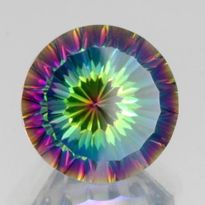 Quarzo mistico naturale multicolore da 10,52 ct, taglio rotondo, VS