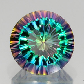Quarzo mistico naturale multicolore da 9,66 ct, taglio rotondo, VS