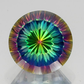 Quarzo mistico naturale multicolore da 10,16 ct, taglio rotondo, VVS-VS