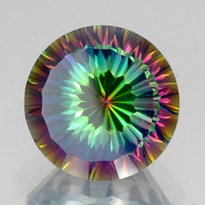 Quarzo mistico naturale multicolore da 10,16 ct, taglio rotondo, VVS-VS