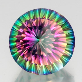 Quarzo mistico naturale multicolore da 12,39 ct, taglio rotondo, VS