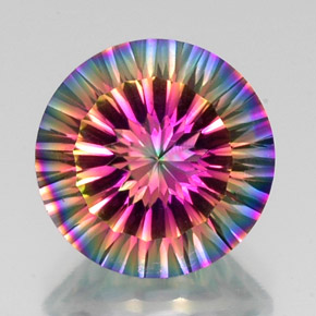 Quarzo mistico naturale multicolore da 10,70 ct, taglio rotondo, VS