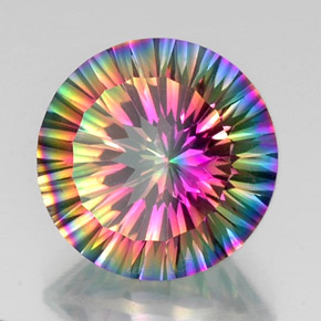 Quarzo mistico naturale multicolore da 10,70 ct, taglio rotondo, VS