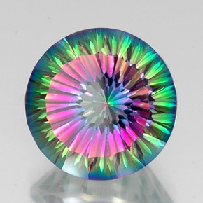 Quarzo mistico naturale multicolore da 12,29 ct, taglio rotondo, VS