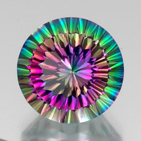 Quarzo mistico naturale multicolore da 12,06 ct, taglio rotondo, VS