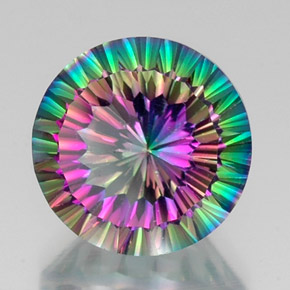 Quarzo mistico naturale multicolore da 12,06 ct, taglio rotondo, VS