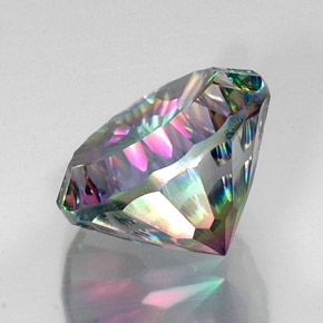 Quarzo mistico naturale multicolore da 12,06 ct, taglio rotondo, VS