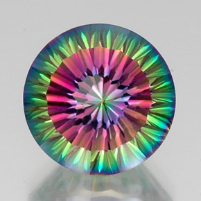 Quarzo mistico naturale multicolore da 12,24 ct, taglio rotondo, VVS-VS