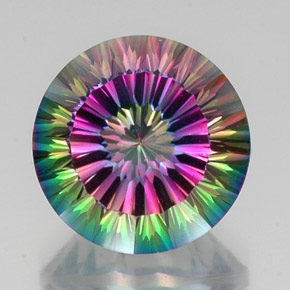 Quarzo mistico Arcobaleno superiore naturale da 12.24 ct, Taglio rotondo, VVS-VS