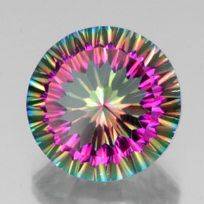 Quarzo mistico Arcobaleno superiore naturale da 12.20 ct, Taglio rotondo, VS