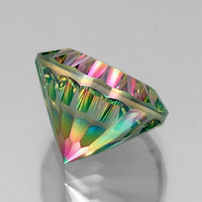 Quarzo mistico naturale multicolore da 12,43 ct, taglio rotondo, VVS-VS