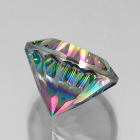 Quarzo mistico naturale multicolore da 12,34 ct, taglio rotondo, VVS-VS