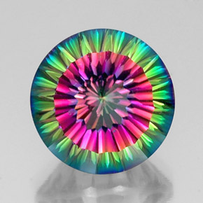 Quarzo mistico Arcobaleno superiore naturale da 12.40 ct, Taglio rotondo, VVS-VS
