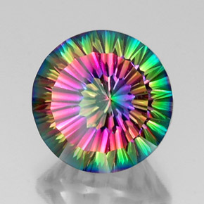 Quarzo mistico Arcobaleno superiore naturale da 12.40 ct, Taglio rotondo, VVS-VS