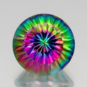 Quarzo mistico Arcobaleno superiore naturale da 11.98 ct, Taglio rotondo, VVS-VS