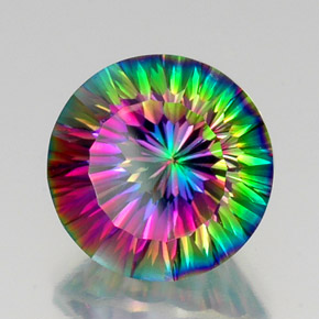 Quarzo mistico Arcobaleno superiore naturale da 11.98 ct, Taglio rotondo, VVS-VS