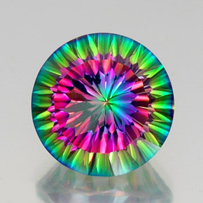 Quarzo mistico naturale multicolore da 11,95 ct, taglio rotondo, VVS-VS