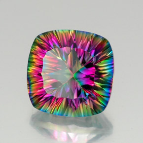 Quarzo mistico naturale multicolore da 15,54 ct, taglio a cuscino, VVS