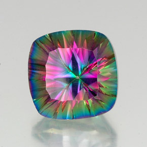Quarzo mistico Arcobaleno superiore naturale da 17.64 ct, Taglio a cuscino, VS