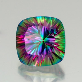 Quarzo mistico naturale multicolore da 17,83 ct, taglio a cuscino, VVS-VS