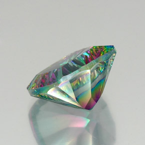 Quarzo mistico naturale multicolore da 15,15 ct, taglio a cuscino, VVS-VS