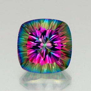 Quarzo mistico naturale multicolore da 16,88 ct, taglio a cuscino, VS
