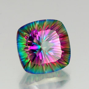 Quarzo mistico naturale multicolore da 16,88 ct, taglio a cuscino, VS