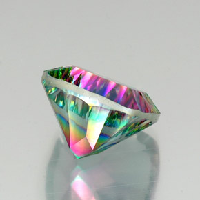 Quarzo mistico naturale multicolore da 16,88 ct, taglio a cuscino, VS