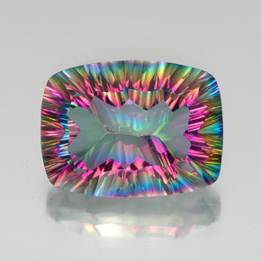 Quarzo mistico naturale multicolore da 18,41 ct, taglio a cuscino, VVS-VS
