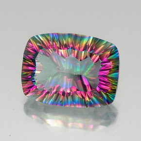 Quarzo mistico naturale multicolore da 18,41 ct, taglio a cuscino, VVS-VS