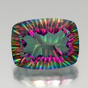 Quarzo mistico naturale multicolore da 19,73 ct, taglio a cuscino, VVS-VS