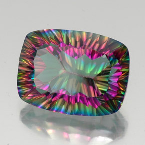Quarzo mistico naturale multicolore da 19,73 ct, taglio a cuscino, VVS-VS