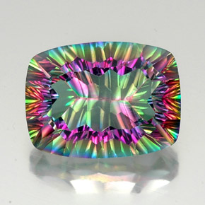 Quarzo mistico naturale multicolore da 19,07 ct, taglio a cuscino, VS
