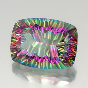 Quarzo mistico naturale multicolore da 19,07 ct, taglio a cuscino, VS