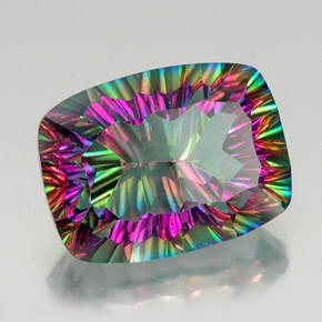 Quarzo mistico naturale multicolore da 22,03 ct, taglio a cuscino, VS