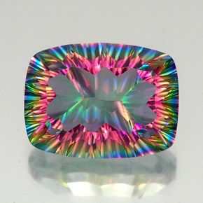 Quarzo mistico naturale multicolore da 19,64 ct, taglio a cuscino, VVS-VS