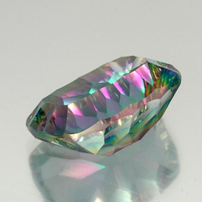 Quarzo mistico naturale multicolore da 19,64 ct, taglio a cuscino, VVS-VS