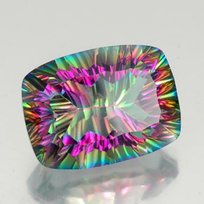 Quarzo mistico naturale multicolore da 21,31 ct, taglio a cuscino, VVS-VS