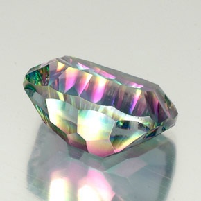 Quarzo mistico naturale multicolore da 21,31 ct, taglio a cuscino, VVS-VS