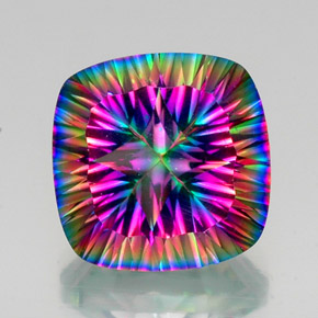 Quarzo mistico Arcobaleno superiore naturale da 16.05 ct, Taglio a cuscino, VVS