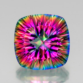Quarzo mistico Arcobaleno superiore naturale da 15.51 ct, Taglio a cuscino, VS