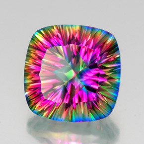 Quarzo mistico Arcobaleno superiore naturale da 15.51 ct, Taglio a cuscino, VS
