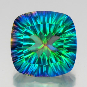 Quarzo mistico naturale multicolore da 21,65 ct, taglio a cuscino, VS