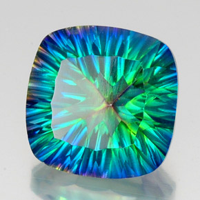 Quarzo mistico naturale multicolore da 21,65 ct, taglio a cuscino, VS